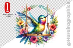 Cute Humming Bird Clipart - PNG File Product Image 1