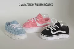 Fashion baby sneakers crochet pattern 4 sizes PDF download Product Image 2