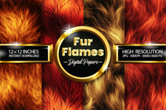 Fur Flames Digital Papers - 04 Variations Product Image 1
