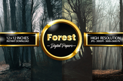 Forest Digital Papers - 04 Variations Product Image 1