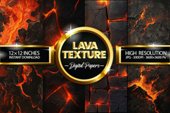 Lava Texture Digital Papers - 04 Variations Product Image 1