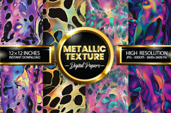 Metallic Texture Digital Papers - 04 Variations Product Image 1
