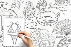 45 Summer Goth Tattoo Stamp Brushes for Procreate Product Image 2