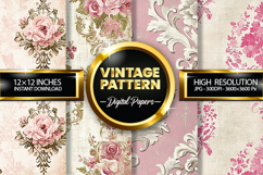 Vintage Pattern Digital Papers - 04 Variations Product Image 1