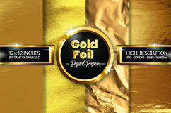Gold Foil Digital Papers - 04 Variations Product Image 1