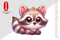Cute Raccon Clipart - PNG File Product Image 2