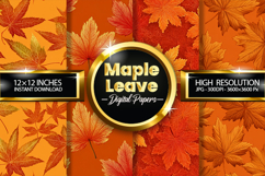 Maple Leave Digital Papers - 04 Variations Product Image 1