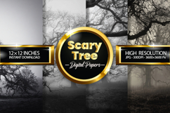 Scary Tree Digital Papers - 04 Variations Product Image 1