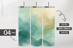 Aqua Watercolor Digital Papers - 04 Variations Product Image 2