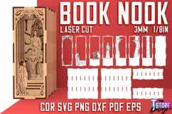 Book Nook Laser Cut SVG | Book SVG Design | CNC files Product Image 2