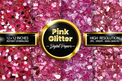 Pink Glitter Digital Papers - 04 Variations Product Image 1