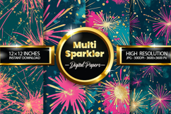 Multi Sparklers Digital Papers - 04 Variations Product Image 1