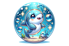 Cute Dolphin Clipart - PNG File Product Image 2