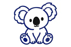 Cute Koala Outline Embroidery Design Product Image 2