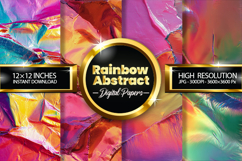 Rainbow Abstract Digital Papers - 04 Variations Product Image 1