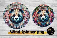 Panda Wind Spinner sublimation,Stained Glass Wind Spinner Product Image 1