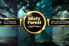 Misty Forest Digital Papers - 04 Variations Product Image 2
