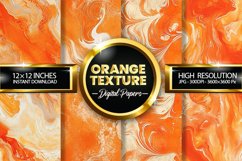 Orange Texture Digital Paper - 04 Variations Product Image 1