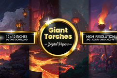 Giant Torches Digital Papers - 04 Variations Product Image 1