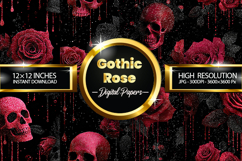 Gothic Rose Digital Papers - 04 Variations Product Image 2