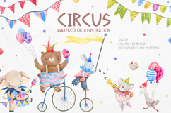 Watercolor Cute Circus Animals Product Image 1