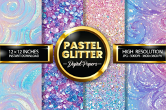 Pastel Glitter Digital Papers - 04 Variations Product Image 1