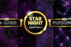 Star Night Digital Papers - 04 Variations Product Image 1