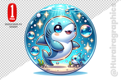 Cute Dolphin Clipart - PNG File Product Image 1