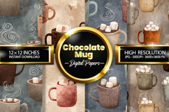 Chocolate Mug Digital Papers - 04 Variations Product Image 1