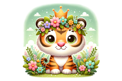Cute Tiger Clipart - PNG File Product Image 2