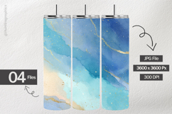 Aqua Watercolor Digital Papers - 04 Variations Product Image 2