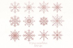 Pink snowflakes Christmas clipart, Winter snow png Product Image 3