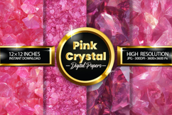 Pink Crystal Digital Papers - 04 Variations Product Image 1