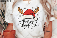 Merry Woofmas Dog Christmas PNG T-shirt Product Image 2