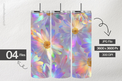 Holographic Flower Digital Papers - 04 Variations Product Image 2