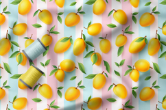 Colourful Macarons and Berries Seamless Patterns, Summer PNG Product Image 2