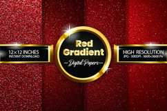 Red Gradient Glitter Digital Papers - 04 Variation Product Image 1
