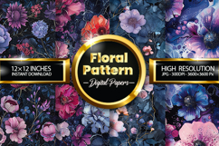 Floral Pattern Digital Papers - 04 Variations Product Image 1