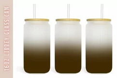 Dark Brown Ombre 16oz Libby Glass Can Tumbler Wrap Product Image 1
