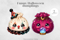 Cute Halloween Dumpling Clipart 2 PNGs Product Image 1