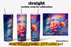 Rainbow Roses tumbler sublimation, flowers Tumbler design Product Image 1