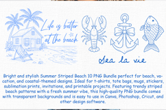 Summer Striped Beach PNG Bundle, Coastal Set Product Image 2