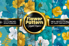 Flower Pattern Digital Papers - 04 Variations Product Image 2