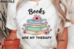 Book Are My Therapy Png, Flower Book Png Product Image 1