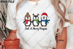 Retro Just a Merry Penguin Christmas Png Product Image 2