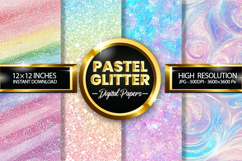 Pastel Glitter Digital Papers - 04 Variations Product Image 1