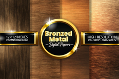 Bronzed Metal Digital Papers - 04 Variations Product Image 1