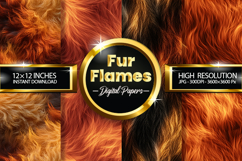 Fur Flames Digital Papers - 04 Variations Product Image 1