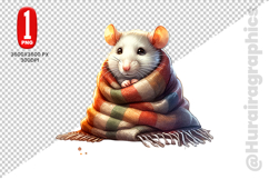 Cute Rat Clipart - PNG File Product Image 1