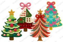 Crochet Yarn Christmas Tree PNG, Christmas Tree PNG, Tree Product Image 1